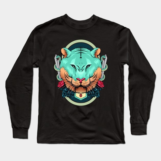 TIger Romance Long Sleeve T-Shirt by Zee Imagi